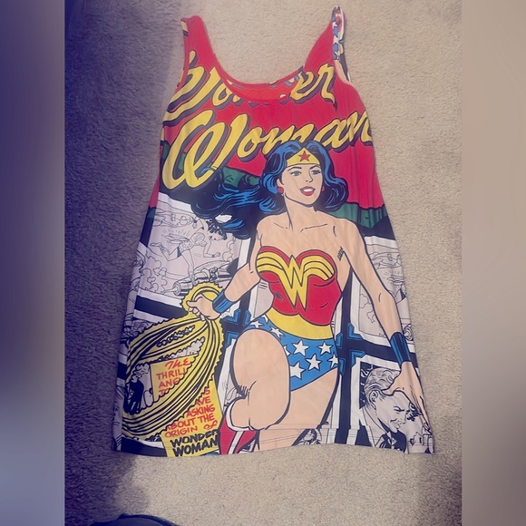 HALLOWEEN READY WONDER WOMAN” DRESS /SHEATH POLYESTER SPANDEX BLEND One Size - Picture 10 of 10